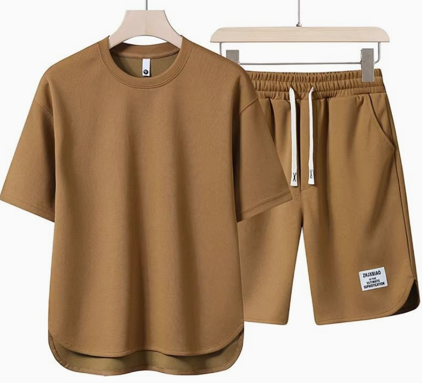 Men's Summer Casual Shorts and T-Shirt Two-Piece Set