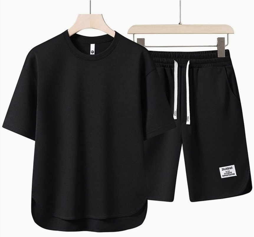 Men's Summer Casual Shorts and T-Shirt Two-Piece Set