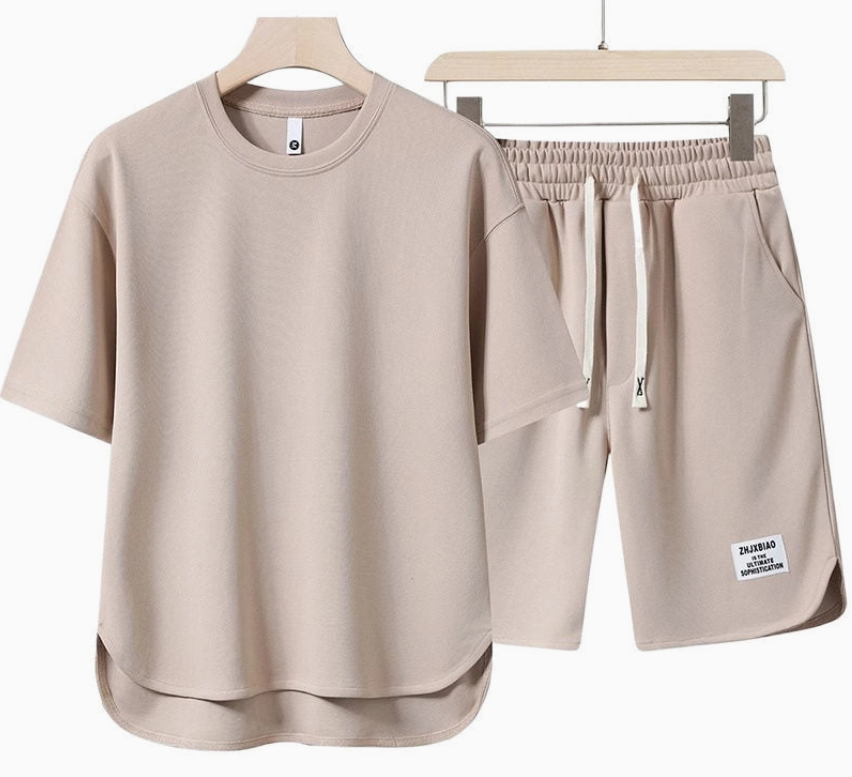 Men's Summer Casual Shorts and T-Shirt Two-Piece Set